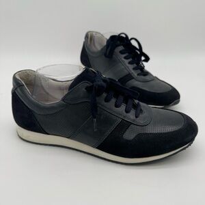 Heyraud Paris Navy Leather Suede Sneaker Size 42